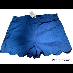 NWT Mud Pie Serena Scallop Blue Shorts